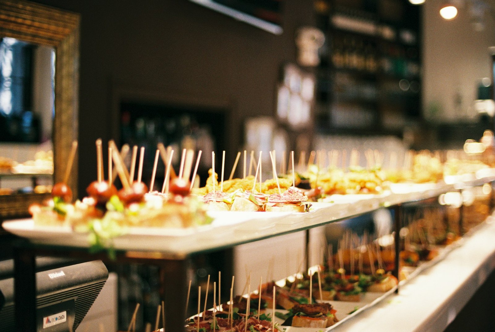 Appetizer station at a corporate event