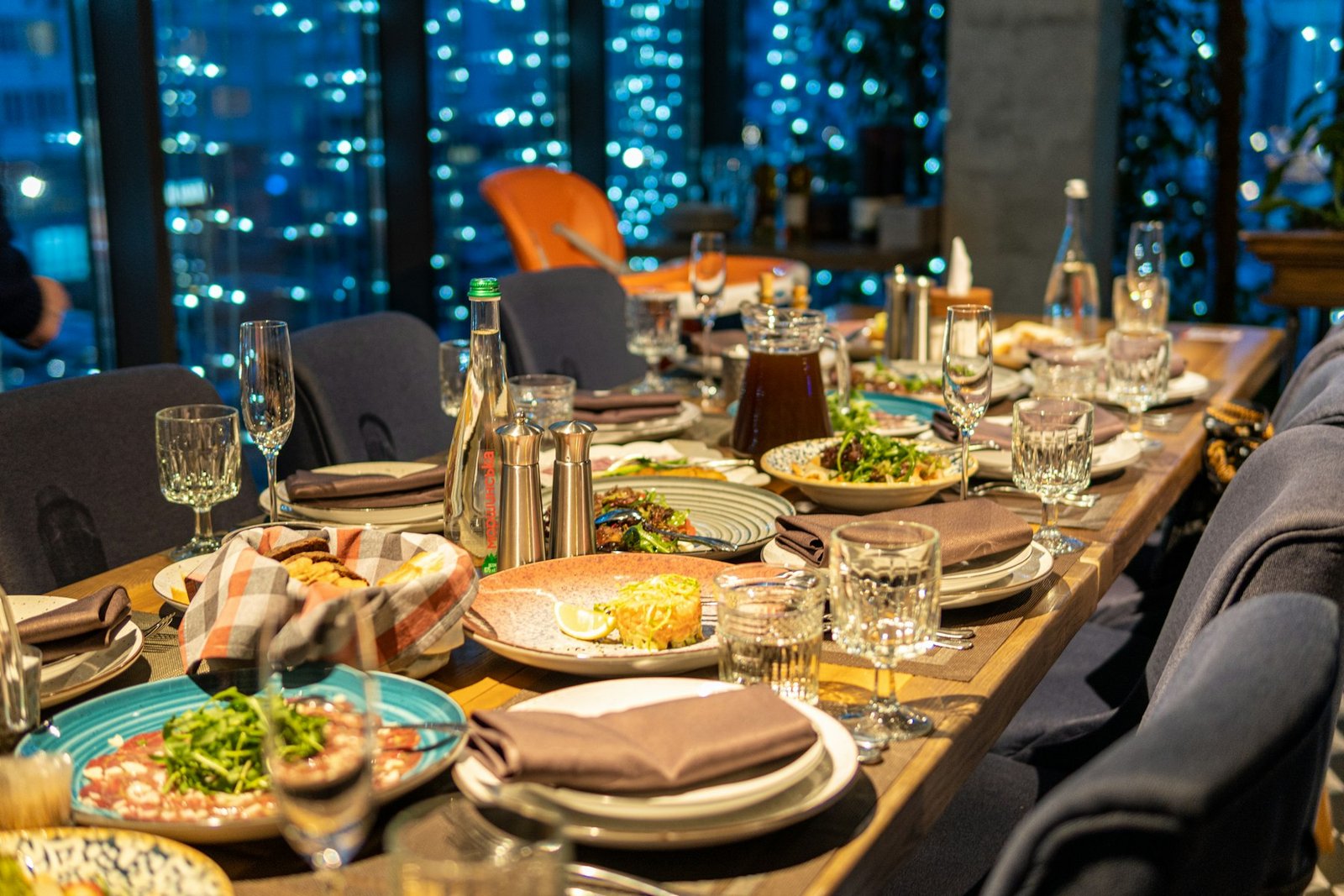 Candlelit private dining table